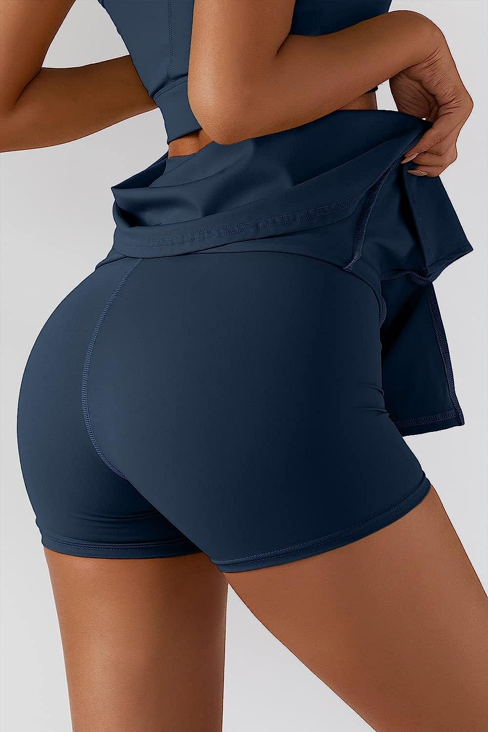 QINSEN Women's Tennis Skirts Stretch High Waisted Golf Skorts Running Sports Workout Activewear - Image 2